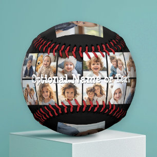 Moderne Minimals 14-Foto-Collage Schwarz - Weißer Baseball