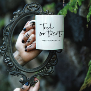 Moderne Minimaltricks und Leckerei   Frohe Hallowe Kaffeetasse