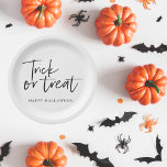 Moderne Minimaltricks und Leckerei | Frohe Hallowe Pappteller<br><div class="desc">Moderne Minimaltricks und Leckerei | Frohe Halloween</div>