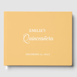 Moderne minmalistische Kalligrafie Quinceanera Gästebuch