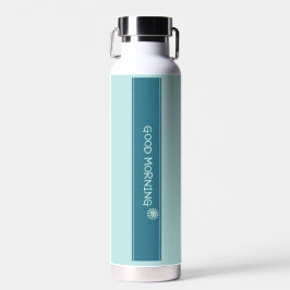 Moderne Mintblaue "Guten Morgen" Minimalistin Trinkflasche