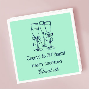 Moderne Minte jubelt bis 30 Jahre Geburtstag Napki Serviette