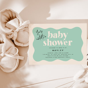 Moderne Mintgrün- und Creme-Baby-Shower-Einladung Einladung