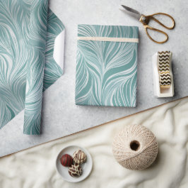 Moderne Minze Aqua Frischer Fluss Weiß Abstraktes  Geschenkpapier