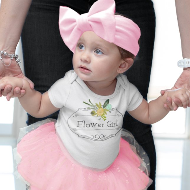 Moderne Minze Damasblumenmädchen Hochzeitsstipendi Baby T-shirt (Von Creator hochgeladen)