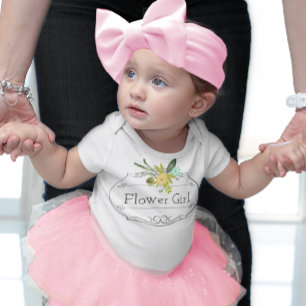 Moderne Minze Damast Blumenmädchen Hochzeit T-Shir Baby T-shirt