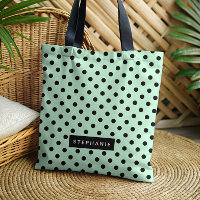 Moderne Minze grüne Polka Dot Personalisiert