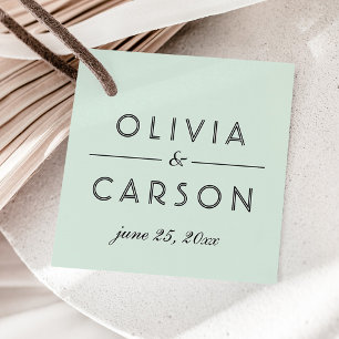 Moderne Minze und Schwarze Schrift Hochzeit Geschenkanhänger