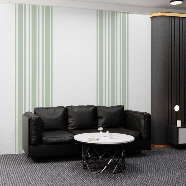 Moderne Minze und weiße Streifen Peel und Kleber Tapete (Modern Mint & White Stripes Peel and Stick Wallpaper)
