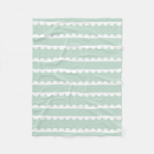 Moderne Minze und weißer Polka-Dot gestreiftes Mus Fleecedecke