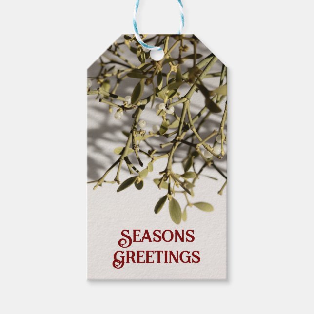 Moderne Mistel Weihnachten Geschenkanhänger (Vorderseite)