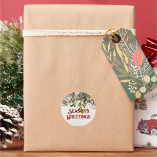 Moderne Mistel-Weihnachten Runder Aufkleber