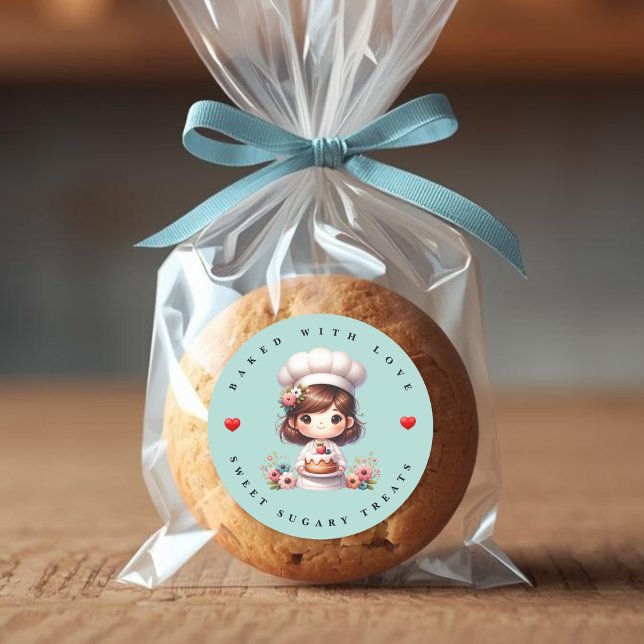 Moderne Mit Liebe Gebackene Bäckerei Aufkleber (Von Creator hochgeladen)