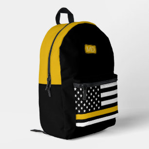 Moderne Mit Monogramm 911-Dispatcher-Goldlinie Bedruckter Rucksack