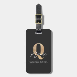 Moderne Mit Monogramm anfängliche Fragen & Name Pe Gepäckanhänger