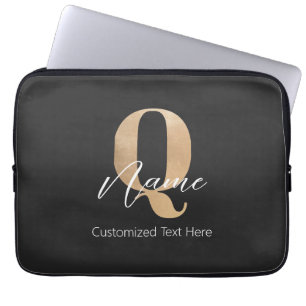 Moderne Mit Monogramm anfängliche Fragen & Name Pe Laptopschutzhülle