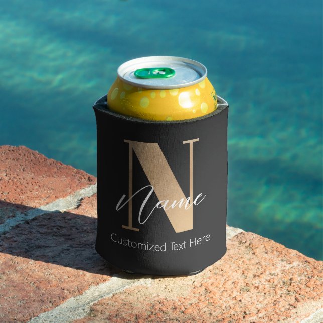 Moderne Mit Monogramm Anfangsnummer und Name Perso Dosenkühler (In Situ Pool)