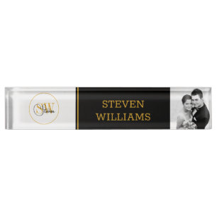 Moderne Mit Monogramm Bezeichnung und elegante Unt Namensplakette
