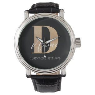 Moderne Mit Monogramm D & Name Personalisiert Armbanduhr