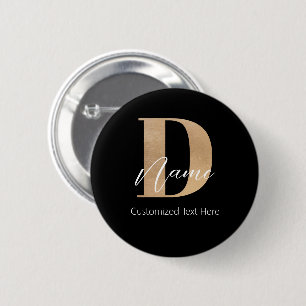 Moderne Mit Monogramm D & Name Personalisiert Button