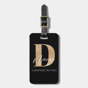 Moderne Mit Monogramm D & Name Personalisiert Gepäckanhänger
