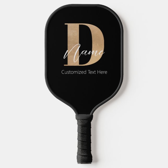 Moderne Mit Monogramm D & Name Personalisiert Pickleball Schläger (Vorderseite)