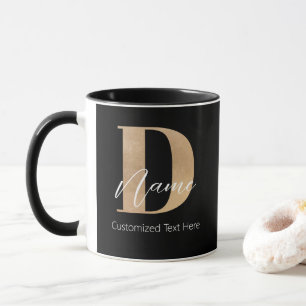 Moderne Mit Monogramm D & Name Personalisiert Tasse