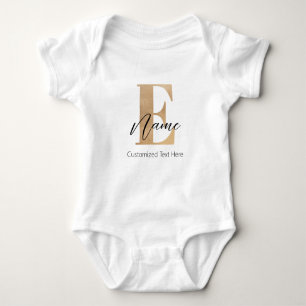 Moderne Mit Monogramm erste E & Name Personalisier Baby Strampler