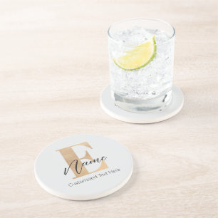 Moderne Mit Monogramm erste E & Name Personalisier Getränkeuntersetzer