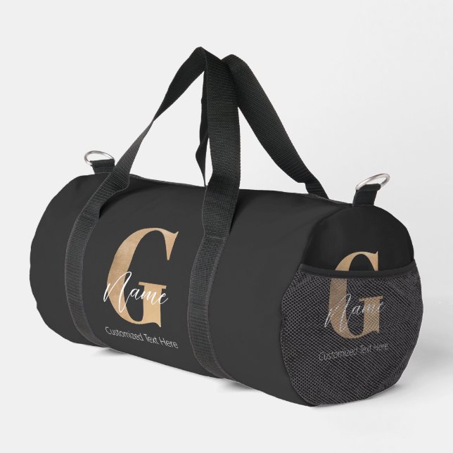 Moderne Mit Monogramm erste G & Name Personalisier Duffle Bag (Rechte Ecke)