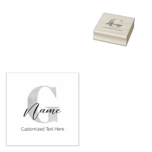 Moderne Mit Monogramm erste G & Name Personalisier Gummistempel