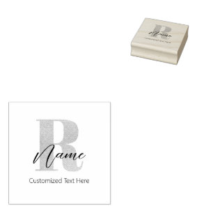 Moderne Mit Monogramm Erstforschung und Name Perso Gummistempel