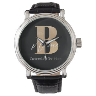 Moderne Mit Monogramm Erstklassigkeit Personalisie Armbanduhr