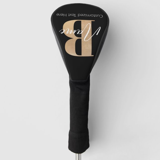 Moderne Mit Monogramm Erstklassigkeit Personalisie Golf Headcover (Vorderseite)