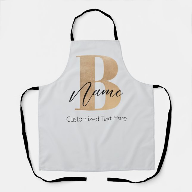 Moderne Mit Monogramm Erstklassigkeit Personalisie Schürze (Vorderseite)