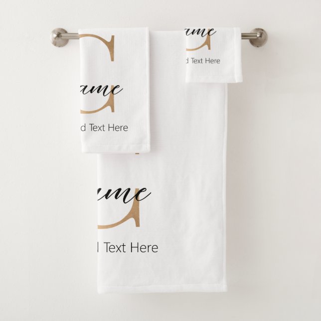 Moderne Mit Monogramm Erstklassigkeit und Name Per Badhandtuch Set (Insitu)