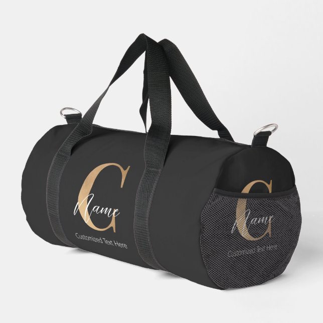 Moderne Mit Monogramm Erstklassigkeit und Name Per Duffle Bag (Rechte Ecke)