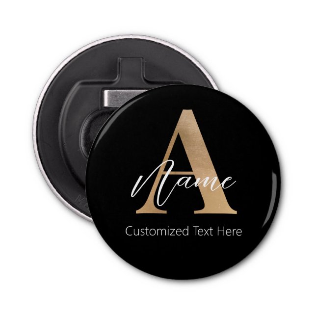 Moderne Mit Monogramm Erstklassigkeit und Name Per Flaschenöffner (Vorderseite)