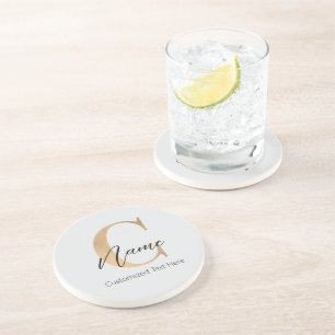 Moderne Mit Monogramm Erstklassigkeit und Name Per Getränkeuntersetzer