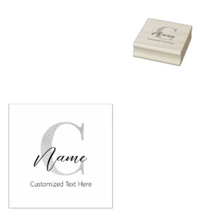 Moderne Mit Monogramm Erstklassigkeit und Name Per Gummistempel