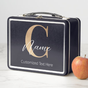 Moderne Mit Monogramm Erstklassigkeit und Name Per Metall Brotdose