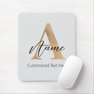 Moderne Mit Monogramm Erstklassigkeit und Name Per Mousepad