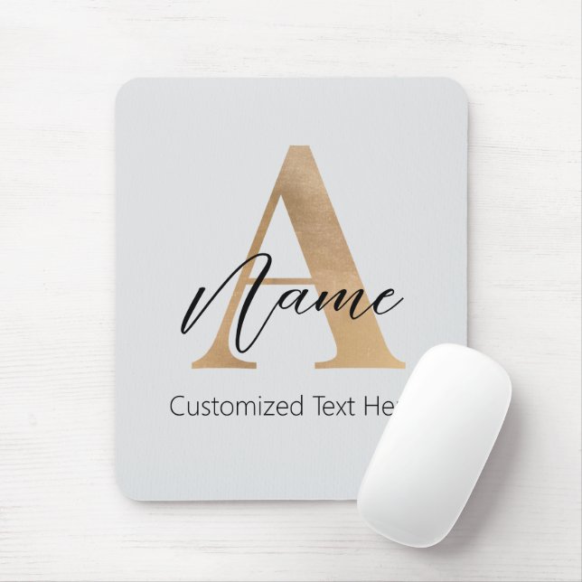 Moderne Mit Monogramm Erstklassigkeit und Name Per Mousepad (Mit Mouse)