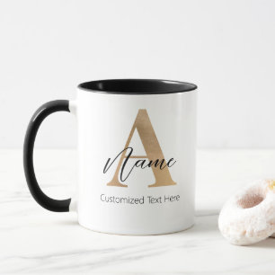 Moderne Mit Monogramm Erstklassigkeit und Name Per Tasse