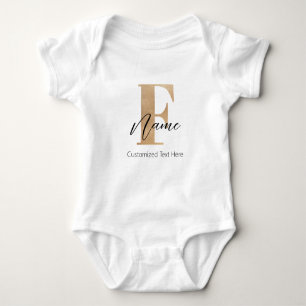 Moderne Mit Monogramm Erstklassigkeit von F & Name Baby Strampler