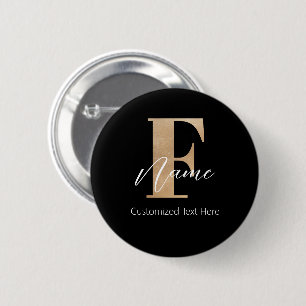 Moderne Mit Monogramm Erstklassigkeit von F & Name Button