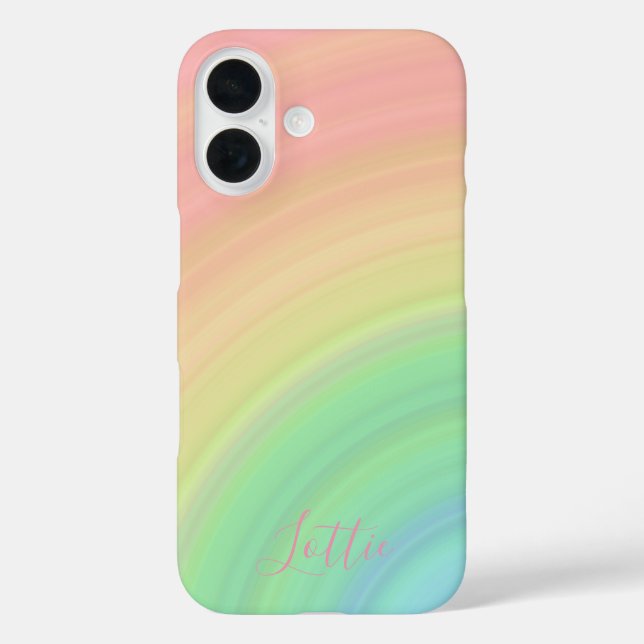Moderne Mit Monogramm Girly Rainbow Gradient Case-Mate iPhone Hülle (Rückseite)