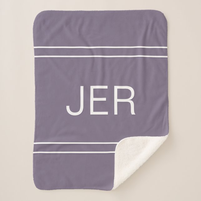Moderne Mit Monogramm Individuelle Initials Trendy Sherpadecke (Vorderseite)