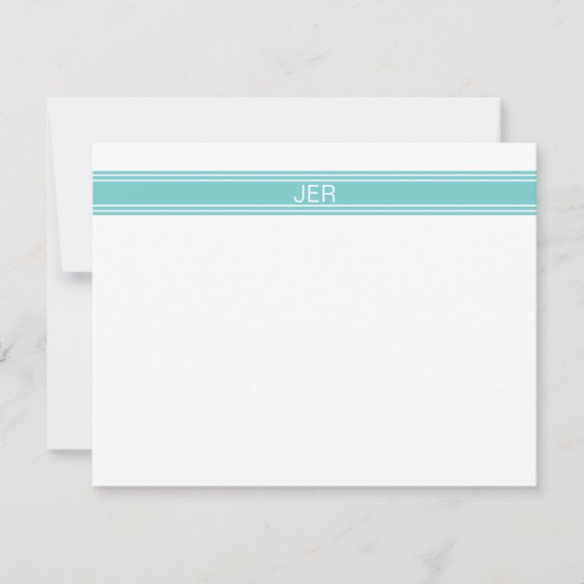 Moderne Mit Monogramm Initialen Einfache Klassisch Mitteilungskarte (Vorderseite)