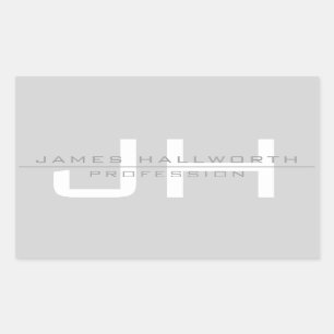 Moderne Mit Monogramm Initialen (oder andere Texte Rechteckiger Aufkleber